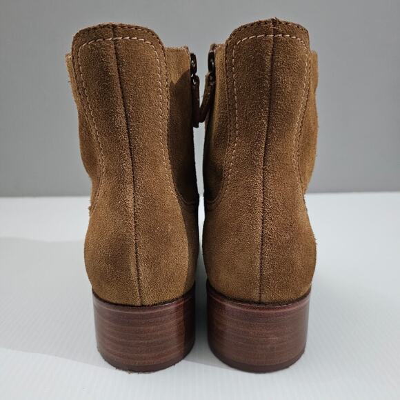 Cole Haan Naia Ankle Bootie Western Cowgirl Golden Toffee Suede Size 9.5 - Picture 8 of 16